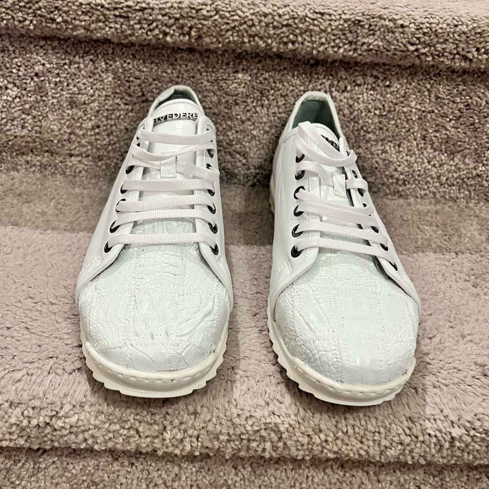 White Textured Sneakers
